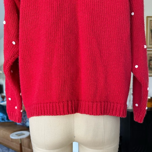 Vintage 90’s Festive Red Snowman Knit Cardigan - Picture 13 of 16